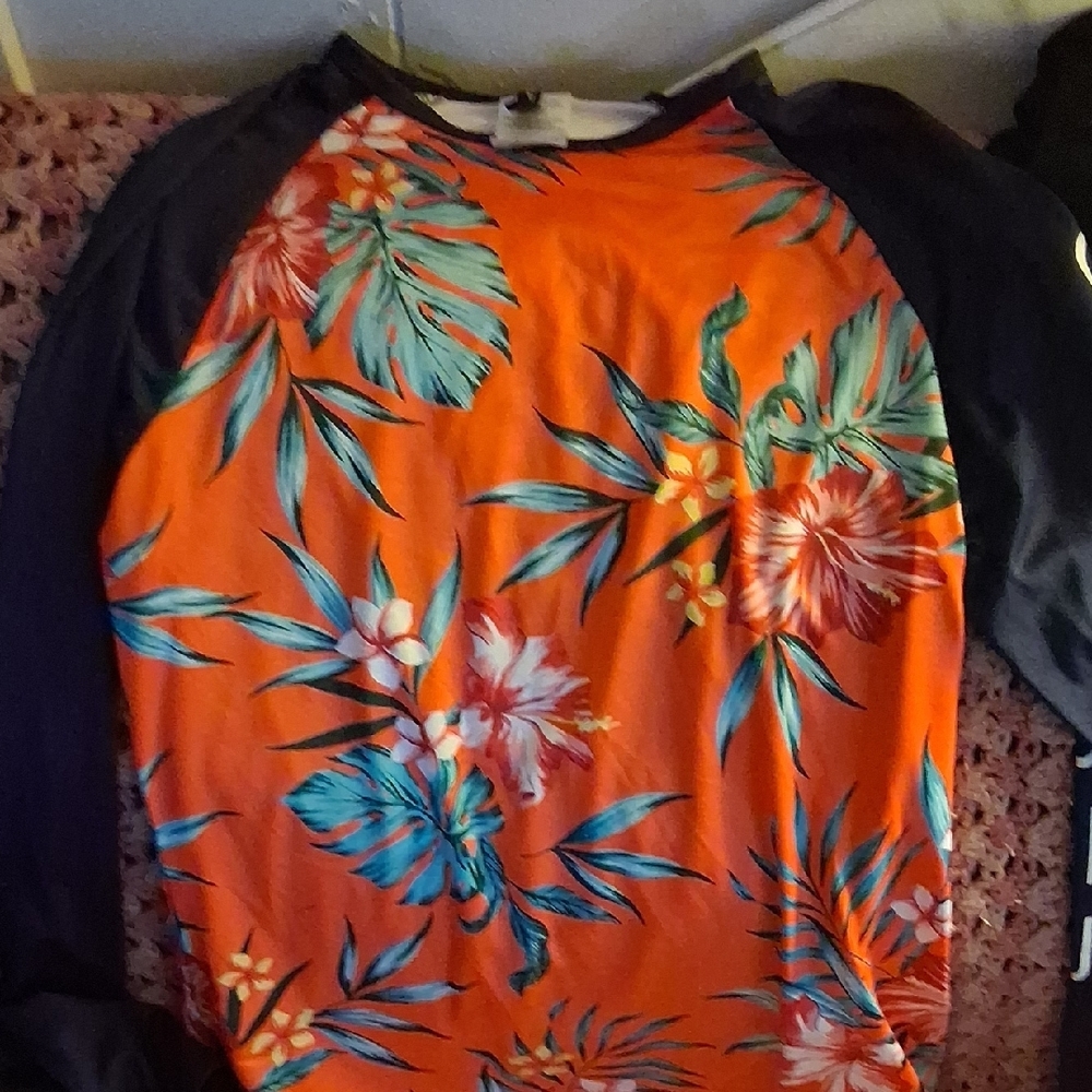 Spyder Orange and Blue Floral Shirt